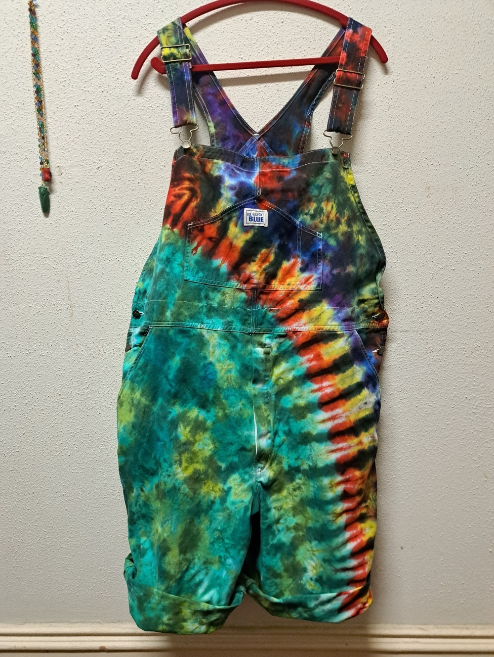 Tie Dye Coverall Shorts Rugged Blue